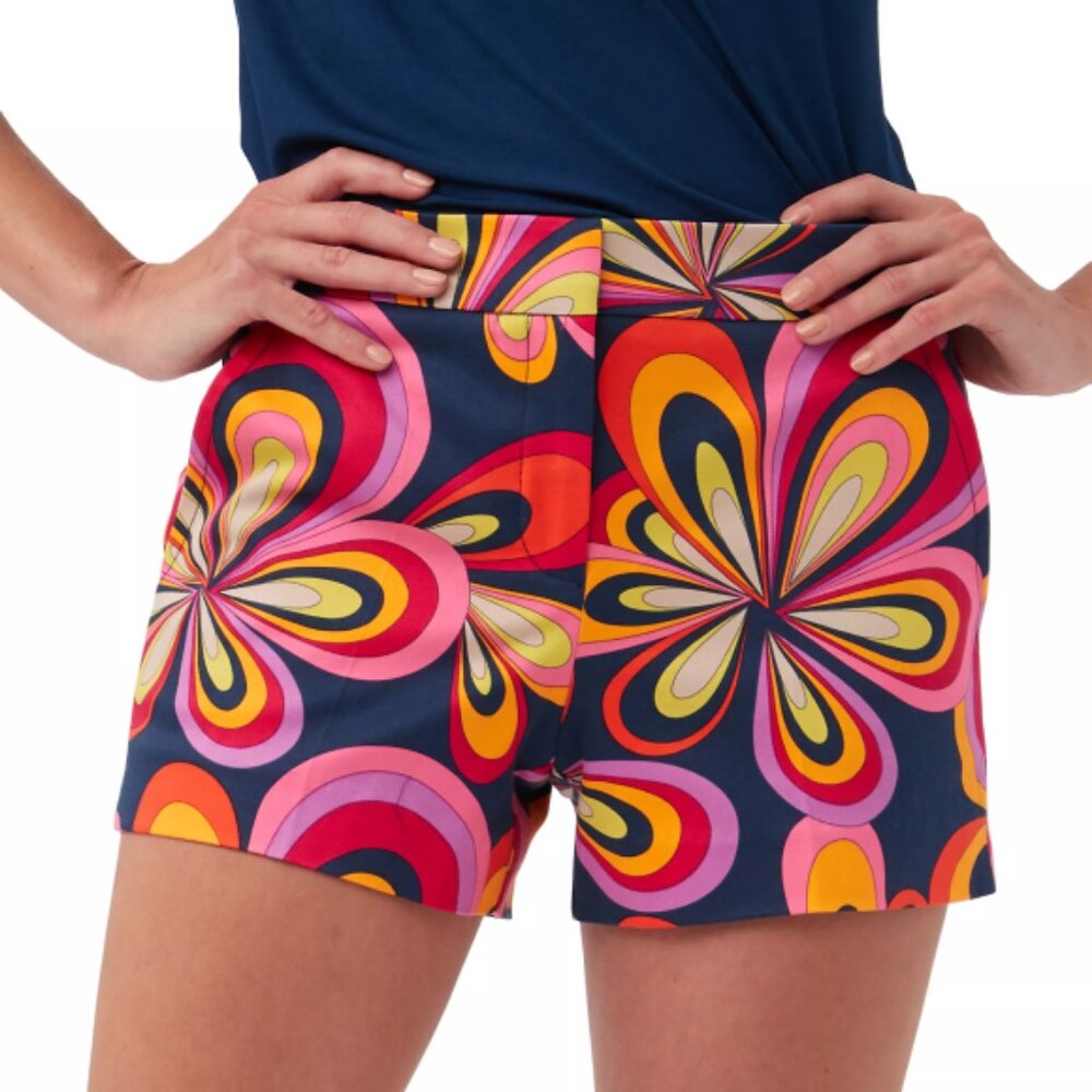 Trina Turk Multicolor Retro Floral Navy Shorts